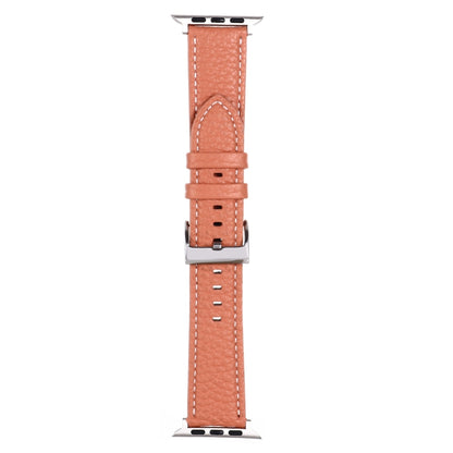 Bracelet de montre en cuir texturé litchi pour la série Apple Watch, 7 45mm / 6&SE&5&4 44mm / 3&2&1 42mm, 7 41mm / 6&SE&5&4 40mm / 3&2&1 38mm