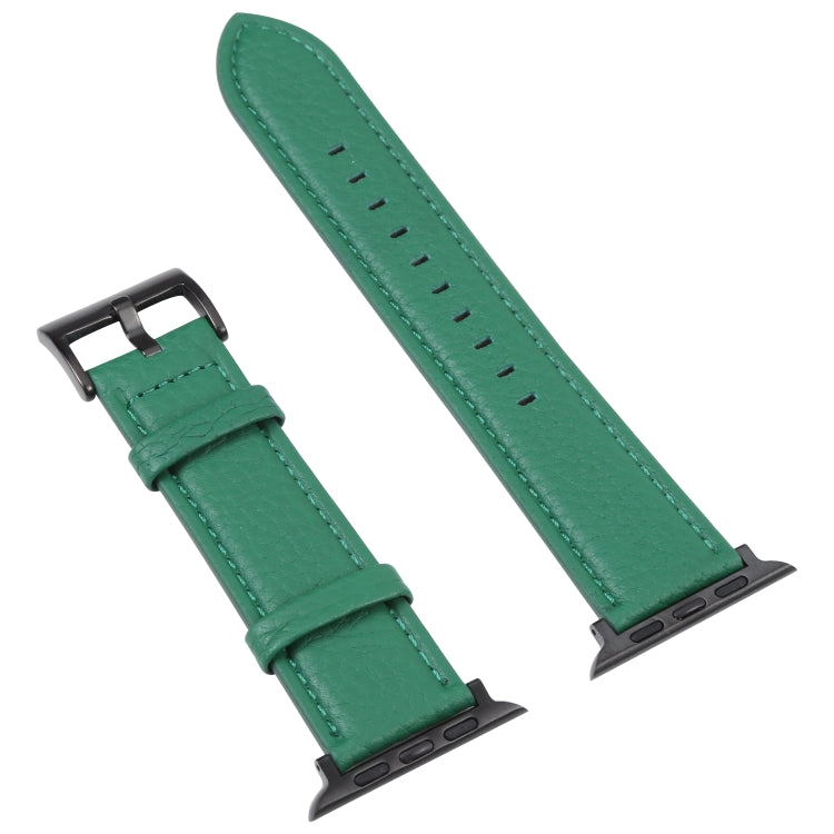 Bracelet de montre en cuir texturé litchi pour la série Apple Watch, 7 45mm / 6&SE&5&4 44mm / 3&2&1 42mm, 7 41mm / 6&SE&5&4 40mm / 3&2&1 38mm