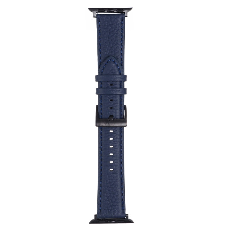 Bracelet de montre en cuir texturé litchi pour la série Apple Watch, 7 45mm / 6&SE&5&4 44mm / 3&2&1 42mm, 7 41mm / 6&SE&5&4 40mm / 3&2&1 38mm