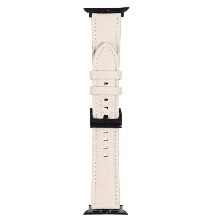 Bracelet de montre en cuir texturé litchi pour la série Apple Watch, 7 45mm / 6&SE&5&4 44mm / 3&2&1 42mm, 7 41mm / 6&SE&5&4 40mm / 3&2&1 38mm