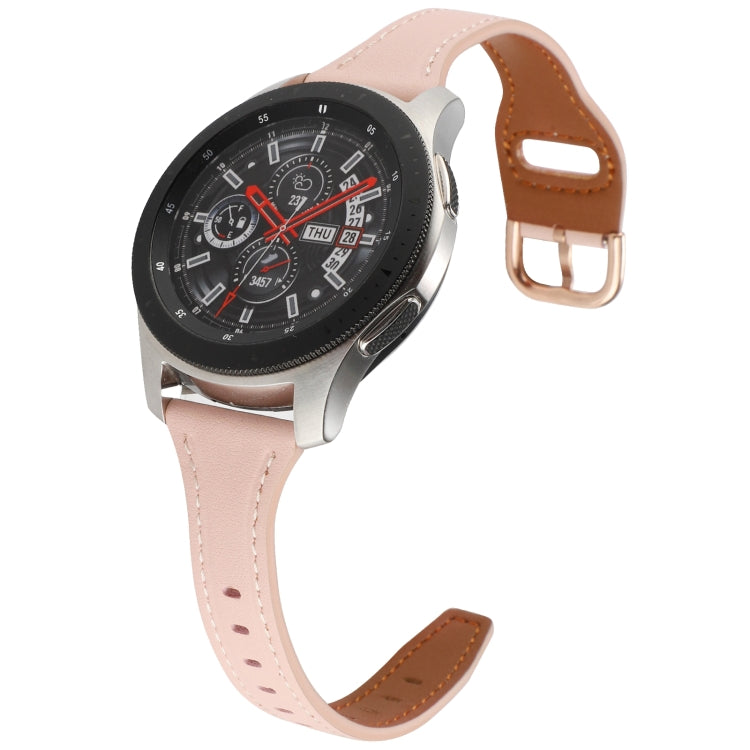 Bracelet de montre en cuir véritable à boucle inversée de 22 mm, For Samsung Galaxy Watch3 / Huawei Watch GT3 Pro