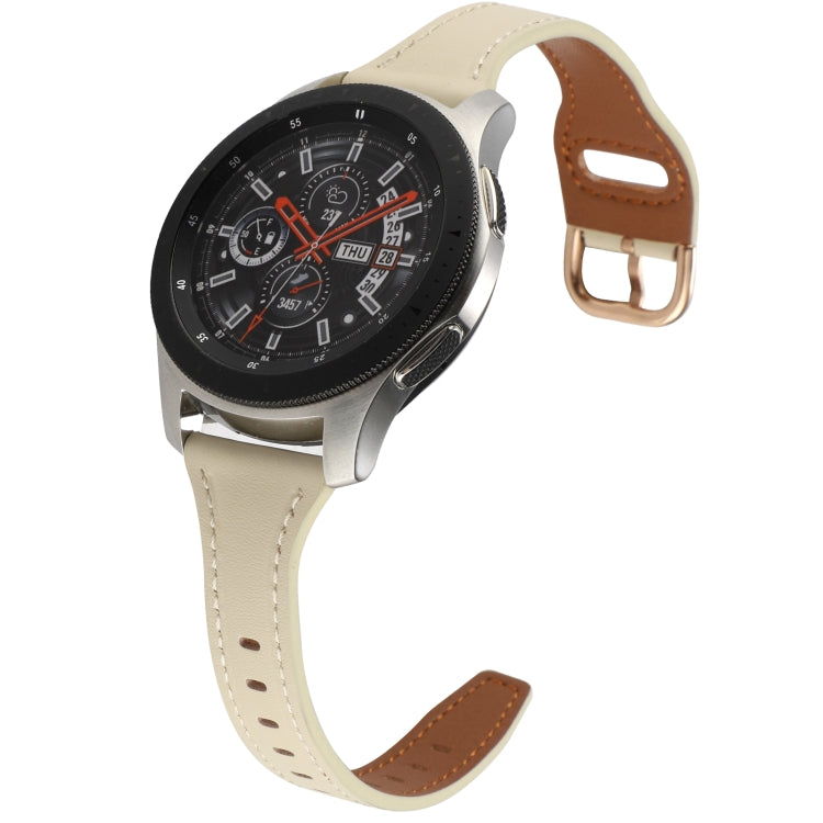Bracelet de montre en cuir véritable à boucle inversée de 22 mm, For Samsung Galaxy Watch3 / Huawei Watch GT3 Pro