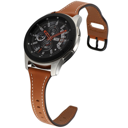 Bracelet de montre en cuir véritable à boucle inversée de 22 mm, For Samsung Galaxy Watch3 / Huawei Watch GT3 Pro