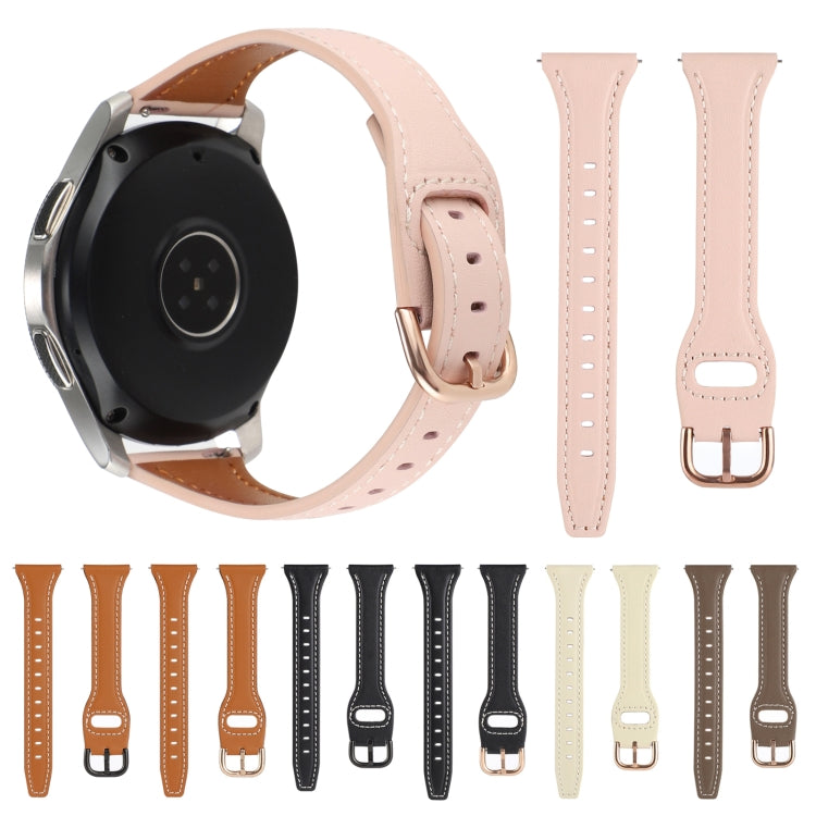 Bracelet de montre en cuir véritable à boucle inversée de 22 mm, For Samsung Galaxy Watch3 / Huawei Watch GT3 Pro