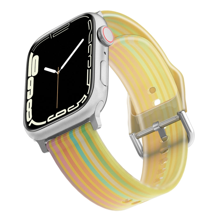 Bracelet de montre en silicone translucide givré pour la série Apple Watch, 7 45mm / 6&SE&5&4 44mm / 3&2&1 42mm, 7 41mm / 6&SE&5&4 40mm / 3&2&1 38mm
