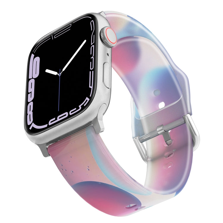 Bracelet de montre en silicone translucide givré pour la série Apple Watch, 7 45mm / 6&SE&5&4 44mm / 3&2&1 42mm, 7 41mm / 6&SE&5&4 40mm / 3&2&1 38mm