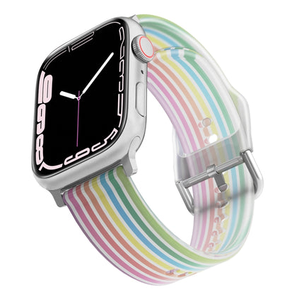 Bracelet de montre en silicone translucide givré pour la série Apple Watch, 7 45mm / 6&SE&5&4 44mm / 3&2&1 42mm, 7 41mm / 6&SE&5&4 40mm / 3&2&1 38mm