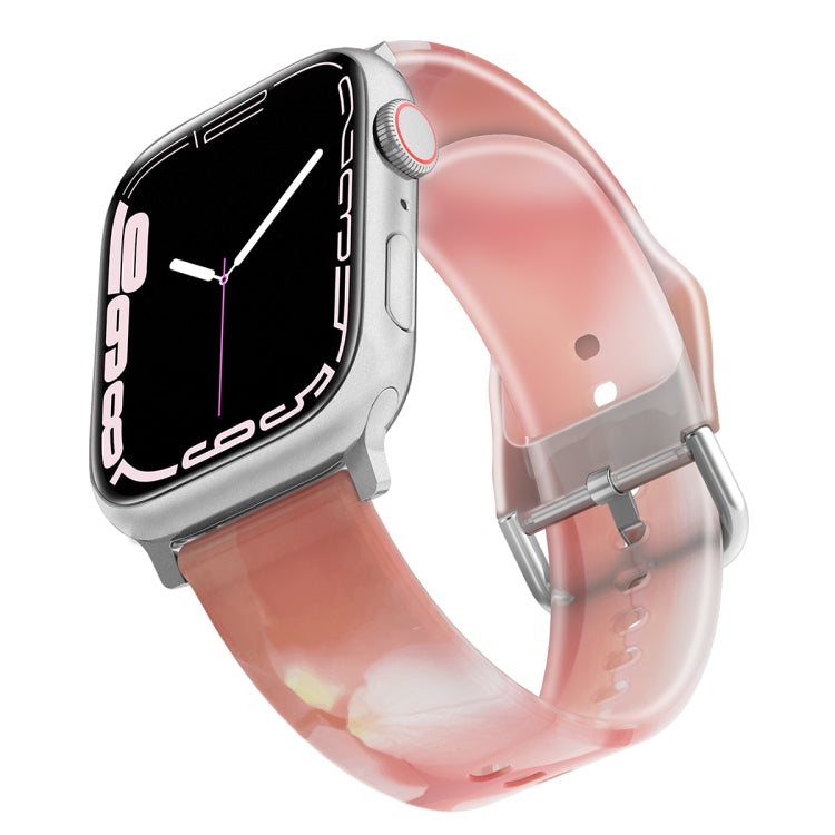 Bracelet de montre en silicone translucide givré pour la série Apple Watch, 7 45mm / 6&SE&5&4 44mm / 3&2&1 42mm, 7 41mm / 6&SE&5&4 40mm / 3&2&1 38mm