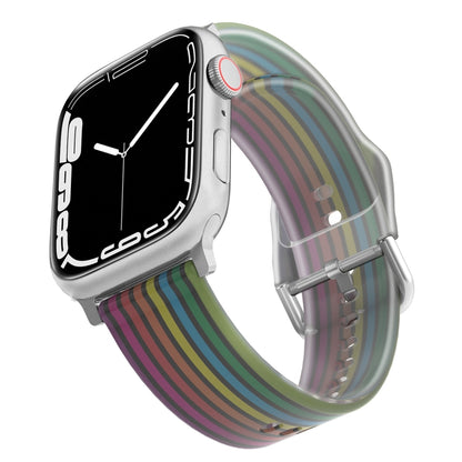 Bracelet de montre en silicone translucide givré pour la série Apple Watch, 7 45mm / 6&SE&5&4 44mm / 3&2&1 42mm, 7 41mm / 6&SE&5&4 40mm / 3&2&1 38mm