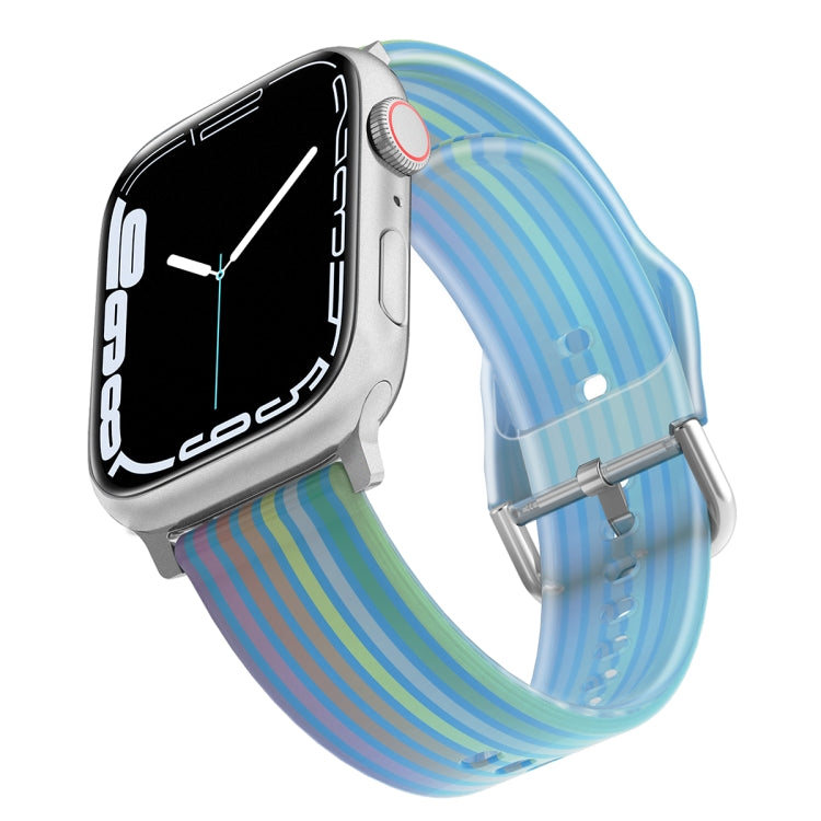 Bracelet de montre en silicone translucide givré pour la série Apple Watch, 7 45mm / 6&SE&5&4 44mm / 3&2&1 42mm, 7 41mm / 6&SE&5&4 40mm / 3&2&1 38mm