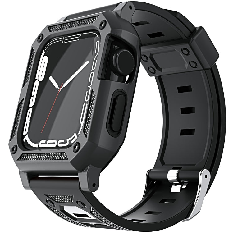 Bracelet de montre en silicone militaire + ensemble de boîtier de montre, For Apple Watch Series 9/8/7 45mm, For Apple Watch Series 9/8/7 41mm