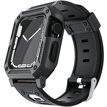 Bracelet de montre en silicone militaire + ensemble de boîtier de montre, For Apple Watch Series 9/8/7 45mm, For Apple Watch Series 9/8/7 41mm