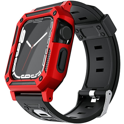 Bracelet de montre en silicone militaire + ensemble de boîtier de montre, For Apple Watch Series 9/8/7 45mm, For Apple Watch Series 9/8/7 41mm