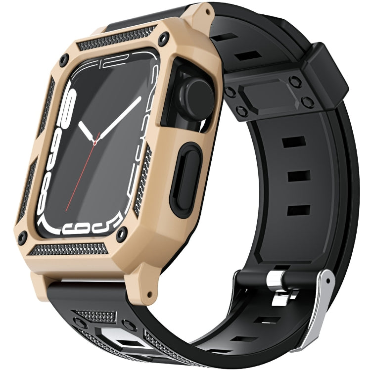 Bracelet de montre en silicone militaire + ensemble de boîtier de montre, For Apple Watch Series 9/8/7 45mm, For Apple Watch Series 9/8/7 41mm
