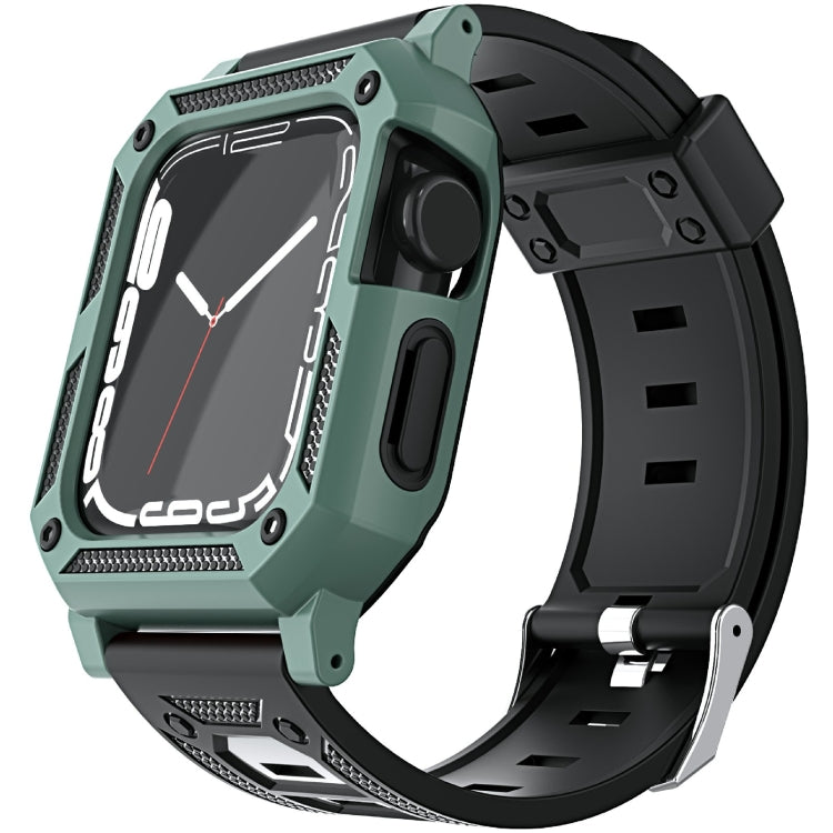 Bracelet de montre en silicone militaire + ensemble de boîtier de montre, For Apple Watch Series 9/8/7 45mm, For Apple Watch Series 9/8/7 41mm