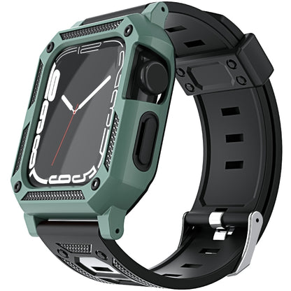 Bracelet de montre en silicone militaire + ensemble de boîtier de montre, For Apple Watch Series 9/8/7 45mm, For Apple Watch Series 9/8/7 41mm