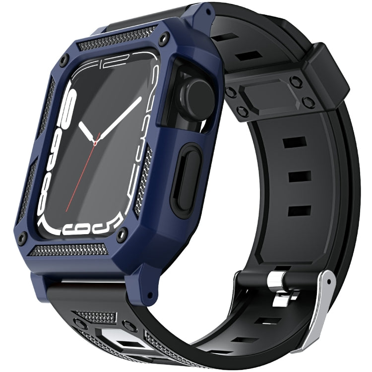Bracelet de montre en silicone militaire + ensemble de boîtier de montre, For Apple Watch Series 9/8/7 45mm, For Apple Watch Series 9/8/7 41mm