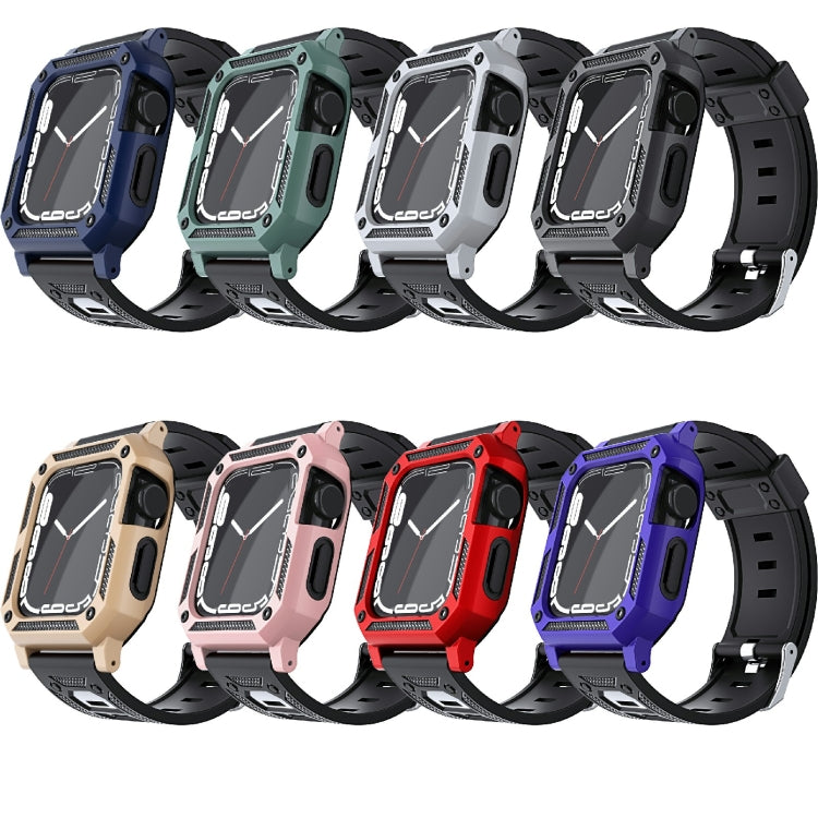 Bracelet de montre en silicone militaire + ensemble de boîtier de montre, For Apple Watch Series 9/8/7 45mm, For Apple Watch Series 9/8/7 41mm