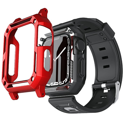 Bracelet de montre en silicone militaire + ensemble de boîtier de montre, For Apple Watch Series 9/8/7 45mm, For Apple Watch Series 9/8/7 41mm