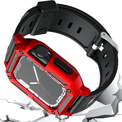 Bracelet de montre en silicone militaire + ensemble de boîtier de montre, For Apple Watch Series 9/8/7 45mm, For Apple Watch Series 9/8/7 41mm