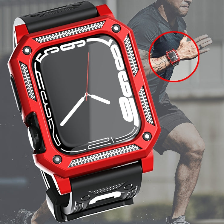 Bracelet de montre en silicone militaire + ensemble de boîtier de montre, For Apple Watch Series 9/8/7 45mm, For Apple Watch Series 9/8/7 41mm