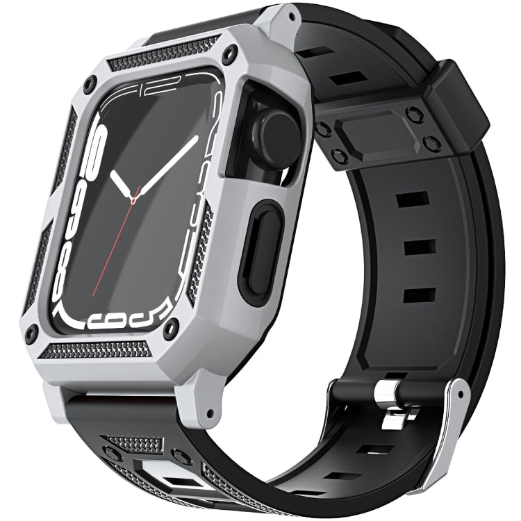 Bracelet de montre en silicone militaire + ensemble de boîtier de montre, For Apple Watch Series 9/8/7 45mm, For Apple Watch Series 9/8/7 41mm