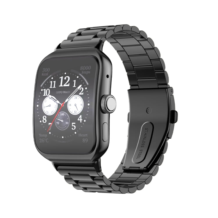 Bracelet de montre en acier inoxydable à boucle plate à trois perles, For OPPO Watch 3 Pro, For OPPO Watch 3