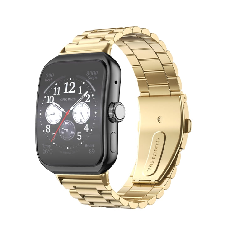 Bracelet de montre en acier inoxydable à boucle plate à trois perles, For OPPO Watch 3 Pro, For OPPO Watch 3