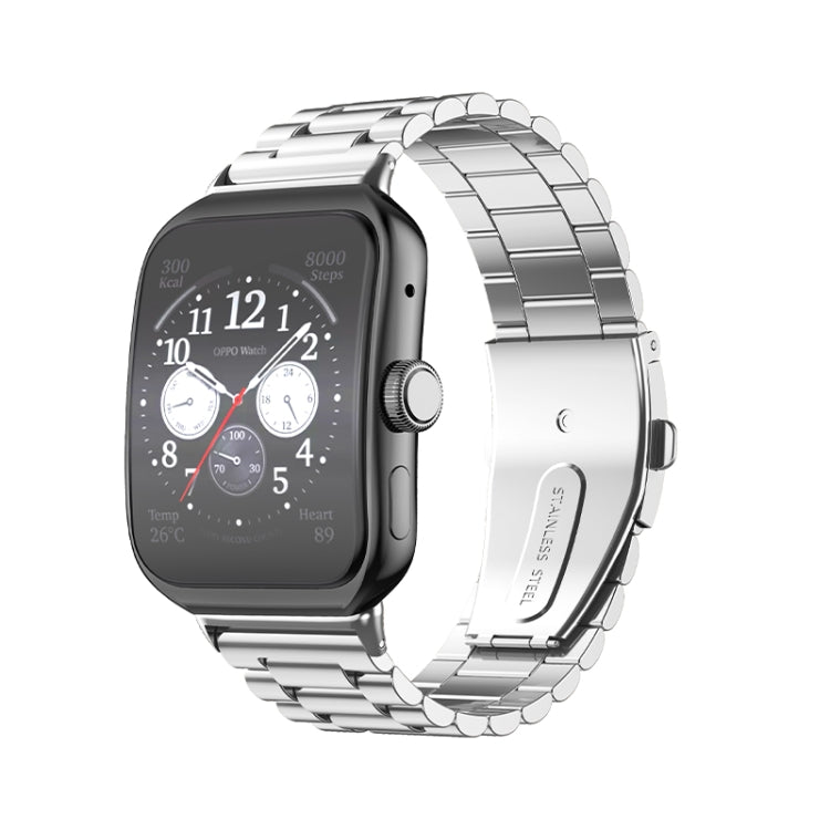 Bracelet de montre en acier inoxydable à boucle plate à trois perles, For OPPO Watch 3 Pro, For OPPO Watch 3