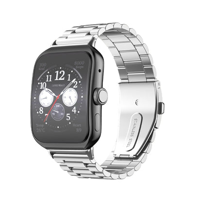 Bracelet de montre en acier inoxydable à boucle plate à trois perles, For OPPO Watch 3 Pro, For OPPO Watch 3