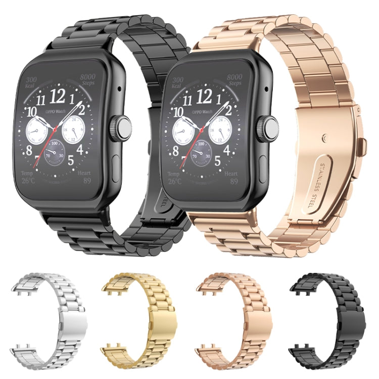 Bracelet de montre en acier inoxydable à boucle plate à trois perles, For OPPO Watch 3 Pro, For OPPO Watch 3