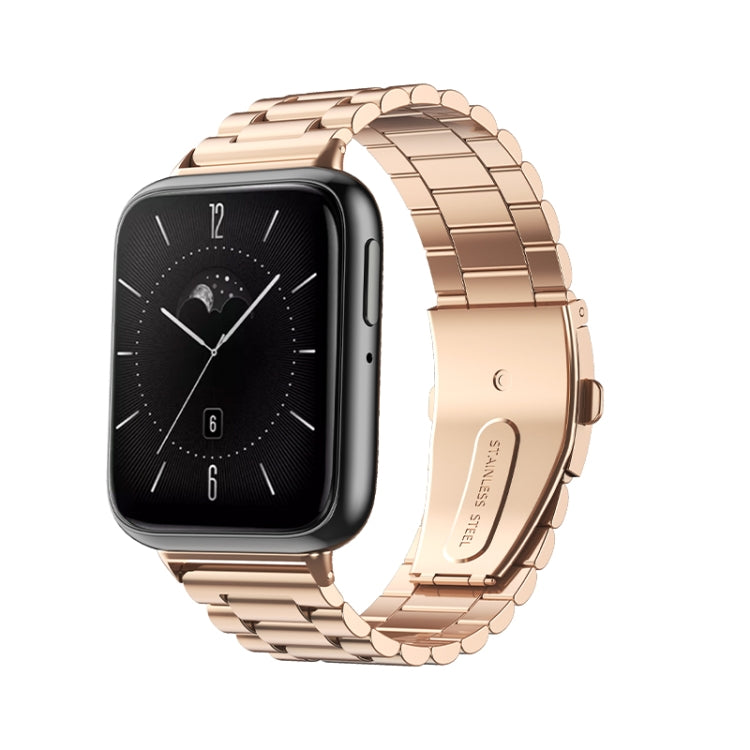 Bracelet de montre en acier inoxydable à boucle plate à trois perles, For OPPO Watch 3 Pro, For OPPO Watch 3