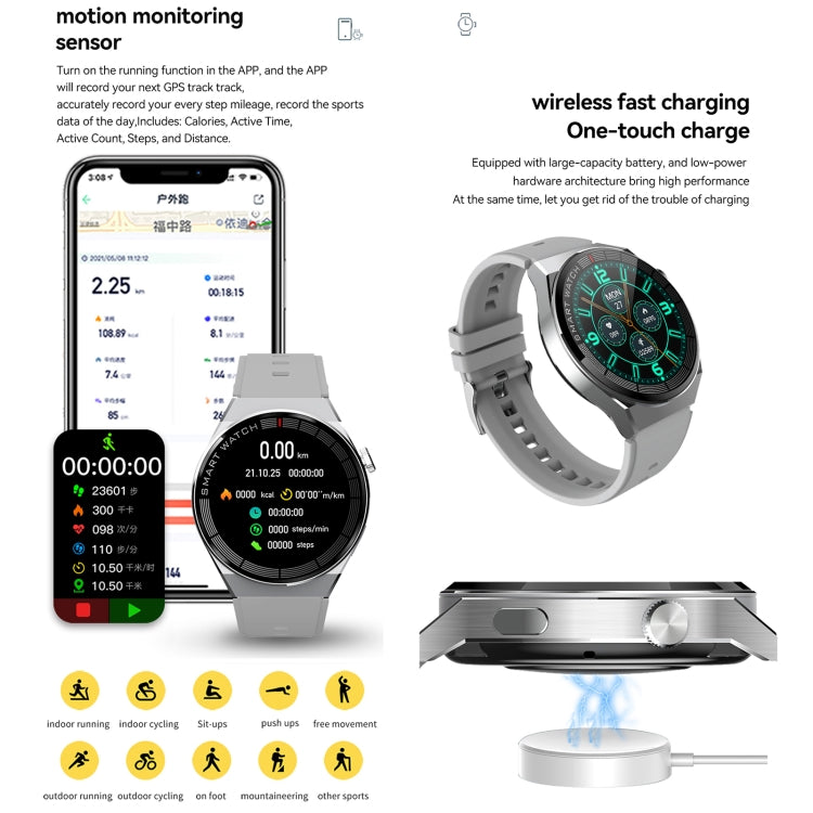 Montre intelligente GW69 Plus, prise en charge des appels BT/fréquence cardiaque/pression artérielle/oxygène sanguin