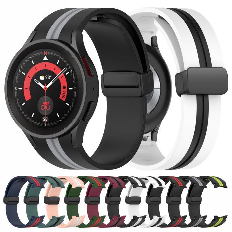 Bracelet de montre en silicone à rayures bicolores, For Samsung Galaxy Watch5 Pro
