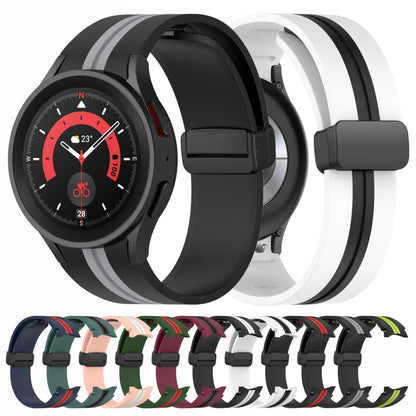 Bracelet de montre en silicone à rayures bicolores, For Samsung Galaxy Watch5 Pro