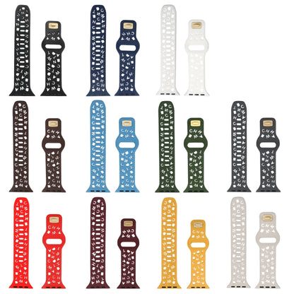 Bracelet de montre en silicone avec lettres anglaises, For Apple Watch Ultra 49mm / Series 8&7 45mm / SE 2&6&SE&5&4 44mm / 3&2&1 42mm, For Apple Watch Series 8&7 41mm / SE 2&6&SE&5&4 40mm / 3&2&1 38mm