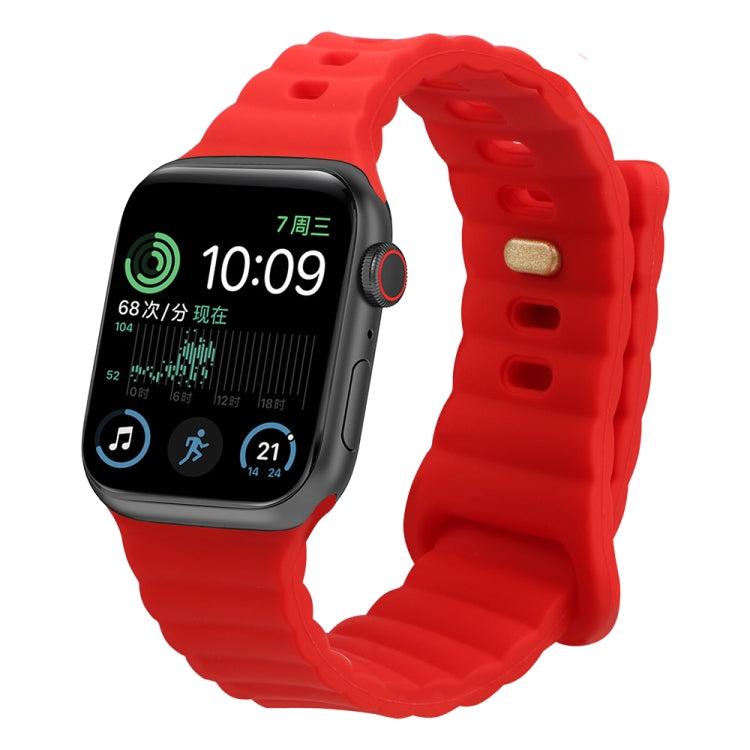 Bracelet de montre en silicone à boucle inversée, For Apple Watch Ultra 49mm / Series 8&7 45mm / SE 2&6&SE&5&4 44mm / 3&2&1 42mm, For Apple Watch Series 8&7 41mm / SE 2&6&SE&5&4 40mm / 3&2&1 38mm