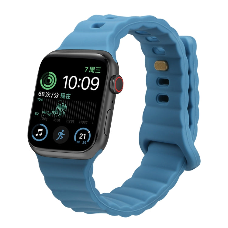 Bracelet de montre en silicone à boucle inversée, For Apple Watch Ultra 49mm / Series 8&7 45mm / SE 2&6&SE&5&4 44mm / 3&2&1 42mm, For Apple Watch Series 8&7 41mm / SE 2&6&SE&5&4 40mm / 3&2&1 38mm