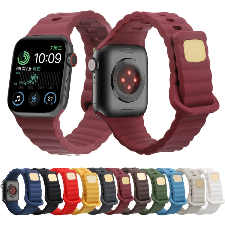 Bracelet de montre en silicone à boucle inversée, For Apple Watch Ultra 49mm / Series 8&7 45mm / SE 2&6&SE&5&4 44mm / 3&2&1 42mm, For Apple Watch Series 8&7 41mm / SE 2&6&SE&5&4 40mm / 3&2&1 38mm