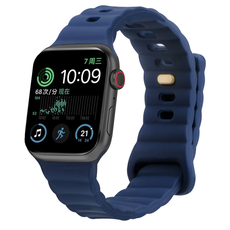Bracelet de montre en silicone à boucle inversée, For Apple Watch Ultra 49mm / Series 8&7 45mm / SE 2&6&SE&5&4 44mm / 3&2&1 42mm, For Apple Watch Series 8&7 41mm / SE 2&6&SE&5&4 40mm / 3&2&1 38mm