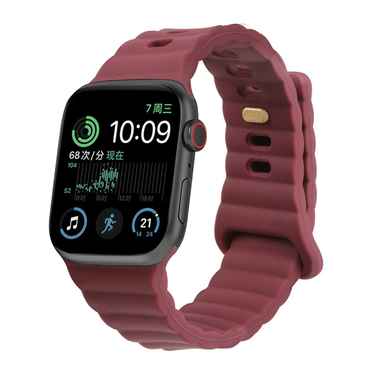 Bracelet de montre en silicone à boucle inversée, For Apple Watch Ultra 49mm / Series 8&7 45mm / SE 2&6&SE&5&4 44mm / 3&2&1 42mm, For Apple Watch Series 8&7 41mm / SE 2&6&SE&5&4 40mm / 3&2&1 38mm