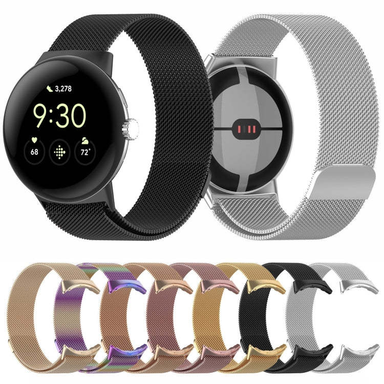Bracelet de montre en métal en acier inoxydable milanais, For Google Pixel Watch