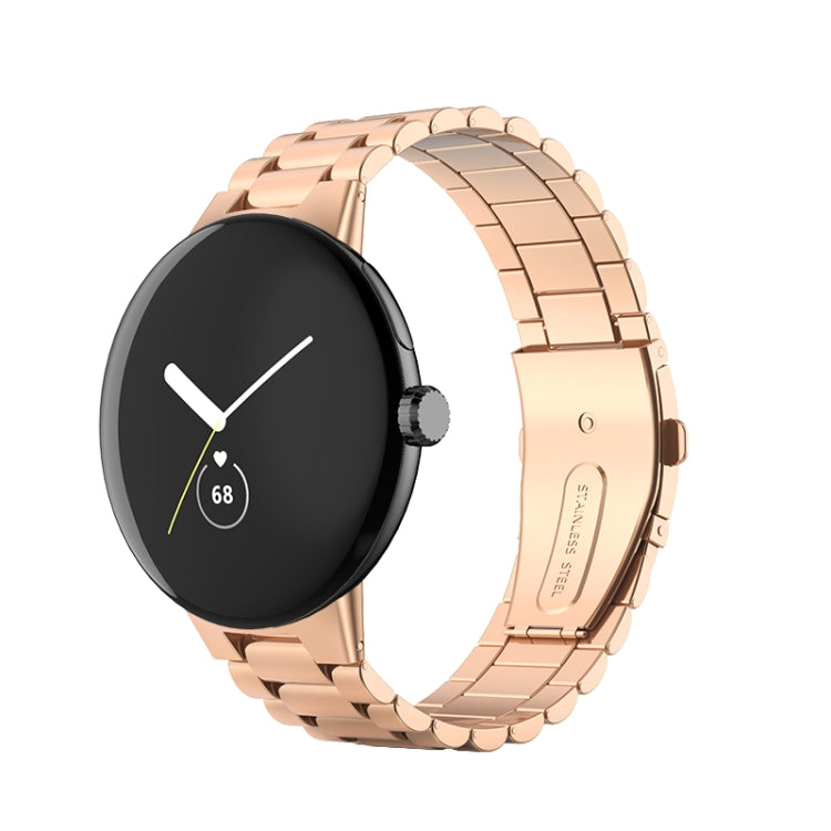 Bracelet de montre en acier inoxydable à trois souches, For Google Pixel Watch 4 / 3 / 2 / 1 41mm