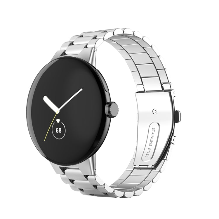 Bracelet de montre en acier inoxydable à trois souches, For Google Pixel Watch 4 / 3 / 2 / 1 41mm