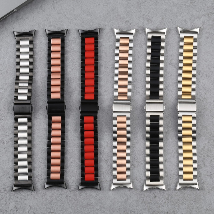 Bracelet de montre en acier inoxydable à trois souches, For Google Pixel Watch 4 / 3 / 2 / 1 41mm