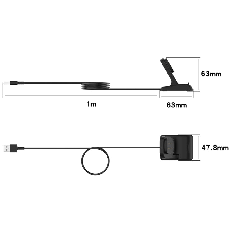 Support de chargeur magnétique vertical avec prise en charge de la protection contre les puces Charge rapide, For Fitbit Versa4 / Sense2