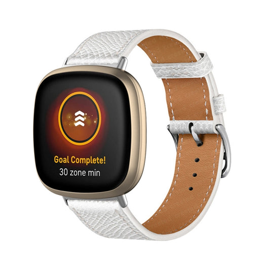 Bracelet de montre universel en cuir véritable, For Fitbit Versa 4 / Sense 2
