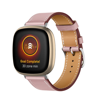 Bracelet de montre universel en cuir véritable, For Fitbit Versa 4 / Sense 2