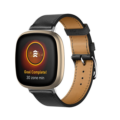 Bracelet de montre universel en cuir véritable, For Fitbit Versa 4 / Sense 2