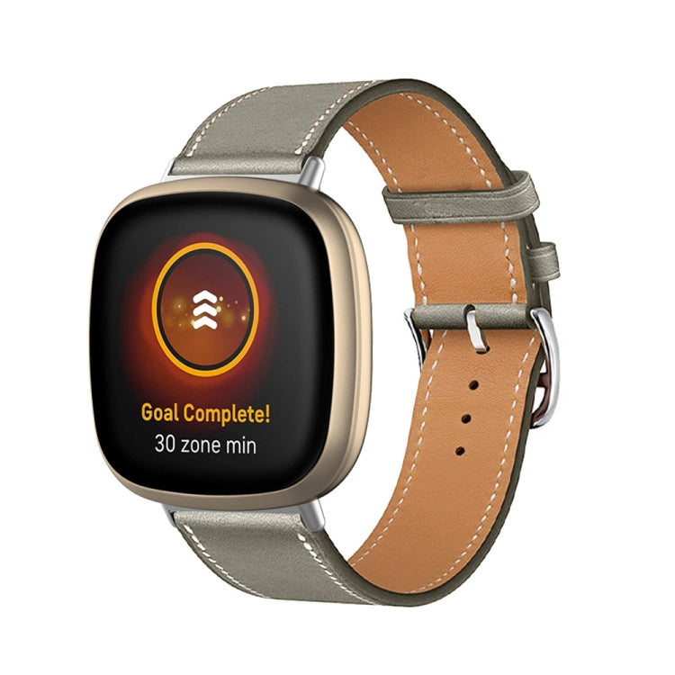 Bracelet de montre universel en cuir véritable, For Fitbit Versa 4 / Sense 2